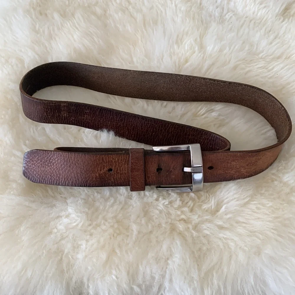 Fossil brown genuine leather men’s belt, size 42